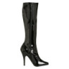 Black Shiny patent boots 13 cm SEDUCE-2000 pointed toe stiletto boots