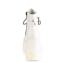 Vegan 11,5 cm SHAKER-52 wedge ankle boots platform white