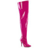 Pink 13 cm thigh high stretch overknee boots wide calf for men