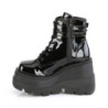 Patent 11,5 cm SHAKER-52 wedge ankle boots platform black