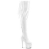 Patent 18 cm ADORE-3063 White overknee boots with laces