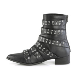 Vegan WARLOCK-70 pointed boots - mens winklepicker boots 6 buckles