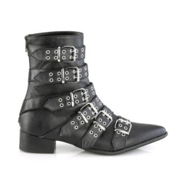 Vegan WARLOCK-70 pointed boots - mens winklepicker boots 6 buckles