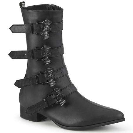 WARLOCK-110-B pointed boots - mens winklepicker 4 buckles
