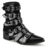 Shiny WARLOCK-70 pointed boots - mens winklepicker boots 6 buckles