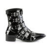 Shiny WARLOCK-70 pointed boots - mens winklepicker boots 6 buckles