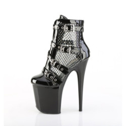 Vegan 20 cm FLAMINGO Exotic platform buckle boots black