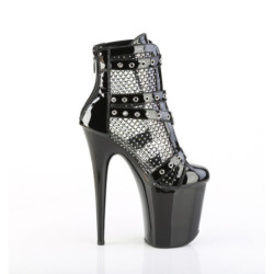 Vegano 20 cm FLAMINGO stivali fibbie con tacco e piattaforma nero