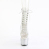 1021C-2 - 18 cm pleaser high heels ankle boots strass transparent