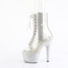 1021C-2 - 18 cm pleaser high heels ankle boots strass transparent
