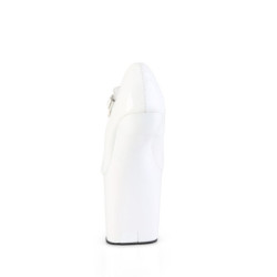 Patent 20 cm CRAZE-880 Heelless platform pony pumps white