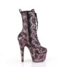 1040SPF - 18 cm pleaser high heels ankle boots Snake pattern rose
