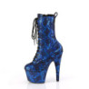 1040SPF - 18 cm pleaser high heels ankle boots Snake pattern blue