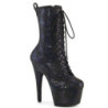 1040SPF - 18 cm pleaser high heels ankle boots Snake pattern black