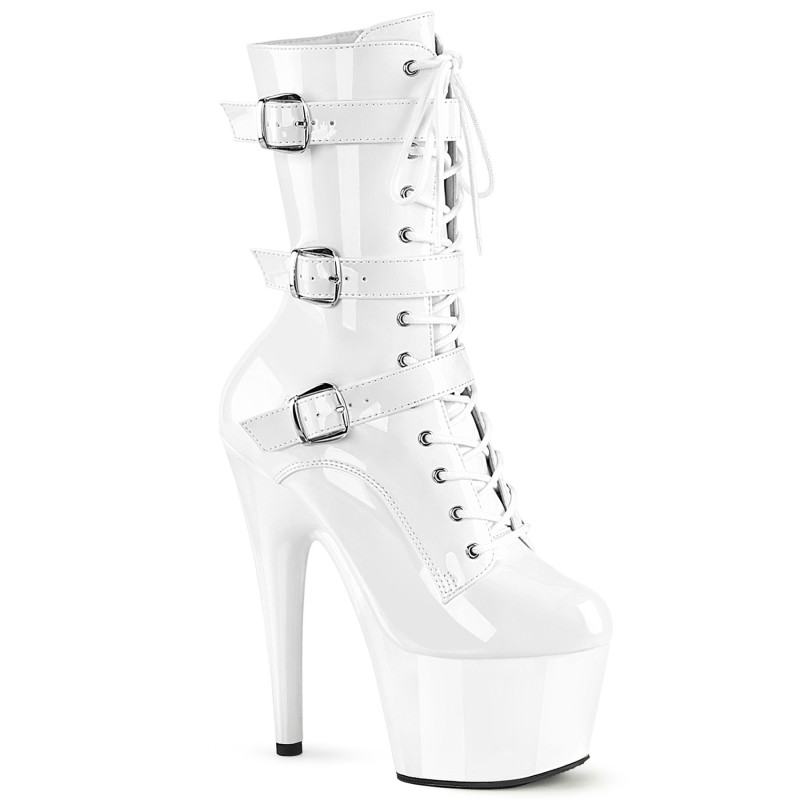 ADORE-1043 - 18 cm platform high heel boots patent white