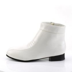 Leatherette PIMP-50 pimp shoes 70s men's disco platform shoes lace-up white