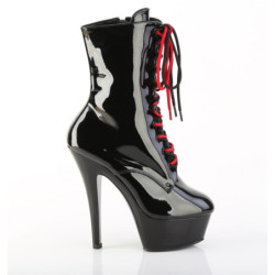 KISS-1020 - 15 cm platform high heel boots patent black