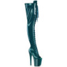 Glitter verde acqua 20 cm PEEP TOE stivali sopra il ginocchio con stringati