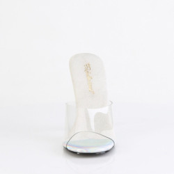 Silver mules 11,5 cm GALA-01DML strass high heeled mules