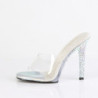 Silver mules 11,5 cm GALA-01DSP strass high heeled mules