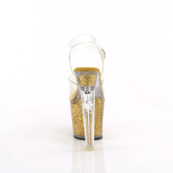 Oro 20 cm LOVESICK-708SG scintillare plateau sandali donna con tacco