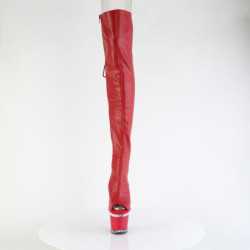 Vegan 18 cm SPECTATOR-3030 red high heeled lace up thigh high boots