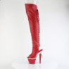 Vegan 18 cm SPECTATOR-3030 red high heeled lace up thigh high boots