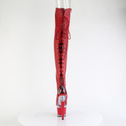 Vegano 18 cm SPECTATOR-3030 punta aperta stivali alti con stringati rosso