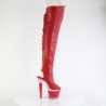 Vegan 18 cm SPECTATOR-3030 red high heeled lace up thigh high boots