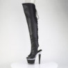 Vegan 18 cm SPECTATOR-3030 black high heeled thigh high boots
