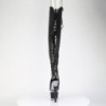 Vegan 18 cm SPECTATOR-3030 black high heeled thigh high boots