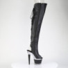 Vegan 18 cm SPECTATOR-3030 black high heeled thigh high boots