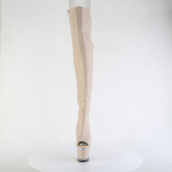 Vegan 18 cm SPECTATOR-3030 beige high heeled thigh high boots