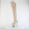 Vegan 18 cm SPECTATOR-3030 beige high heeled thigh high boots