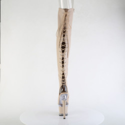 Vegano 18 cm SPECTATOR-3030 punta aperta stivali alti con stringati beige