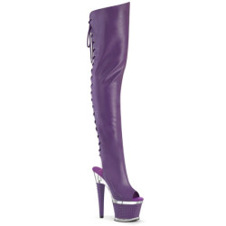 Vegan 18 cm SPECTATOR-3030 Purple high heeled thigh high boots