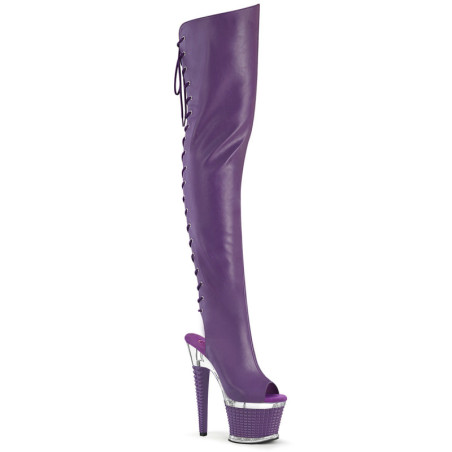 Vegan 18 cm SPECTATOR-3030 Purple high heeled thigh high boots
