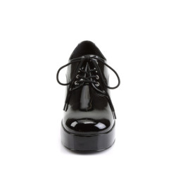 Black PIMP-02 men's pimp shoes lace-up with goldfish aquarium heel
