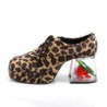 Leopard PIMP-02 men's pimp shoes lace-up with goldfish aquarium heel