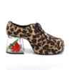 Leopard PIMP-02 men's pimp shoes lace-up with goldfish aquarium heel