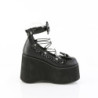 Leatherette 11,5 cm KERA-18 gothic platform womens shoes with bow tie