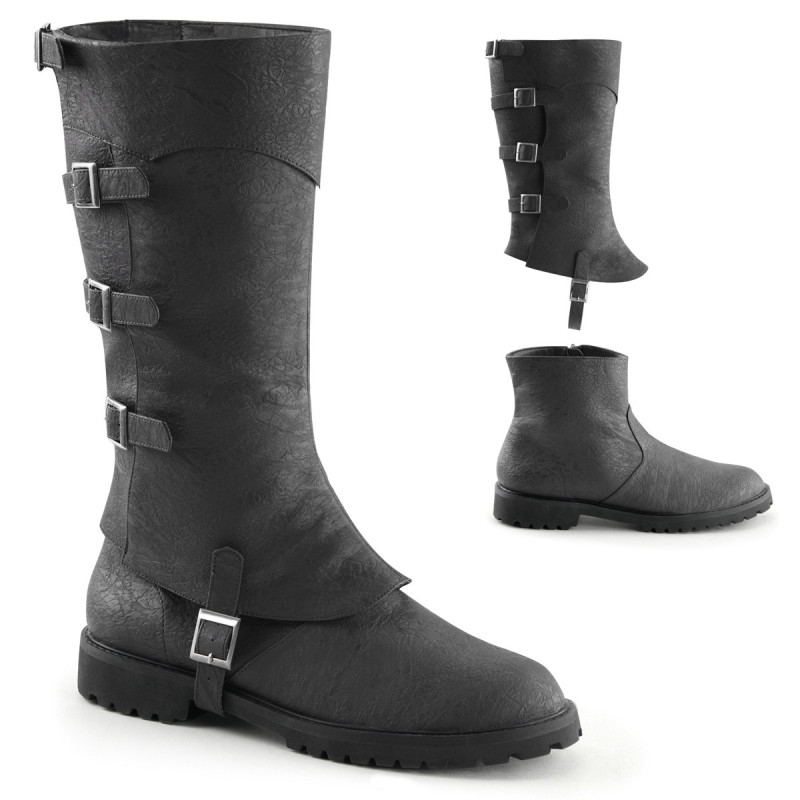 GOTHAM-105 halloween black captain boots cosplay men's boots with buckles