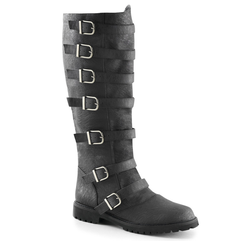 GOTHAM-110 halloween black captain boots cosplay men's boots with buckles