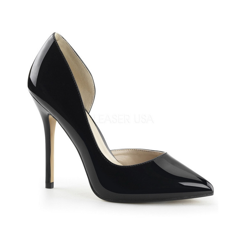 Black Shiny 13 cm AMUSE-22 Pumps High Heels for Men