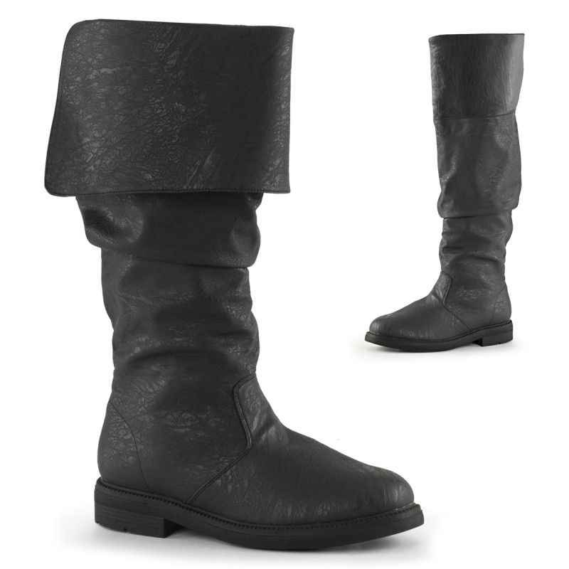Black robinhood men's boots cosplay renaissance halloween boot