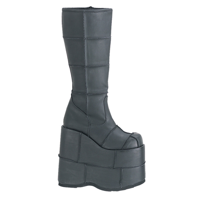 Vegan 18 cm mens knee boots cyberpunk boot excessive platform black
