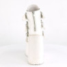 Vegano 14 cm SWING-105 gotico plateau stivaletti donna con fibbia bianco