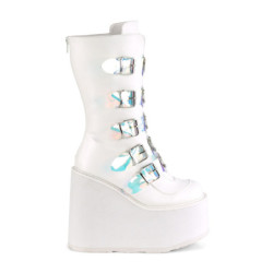 Vegan 14 cm SWING-230 emo platform calf-high buckle boots
