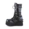 Vegan 8,5 cm TRASH emo calf-high men's boots platform with buckles black