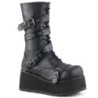 Vegan 8,5 cm TRASH205 men's boots platform with buckles black